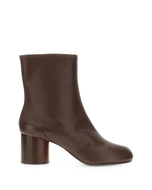 Maison Margiela Brown Leather Tabi Ankle Boots