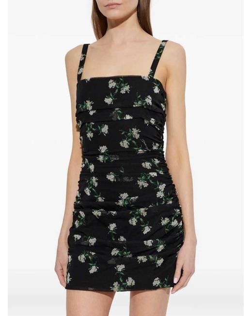 Dolce & Gabbana Black Dolce & Gabbana Floral Print Ruffle Dress