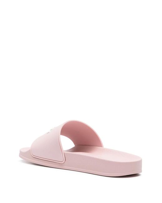 Palm Angels Pink Women Essential Logo Pool Slider Slippers