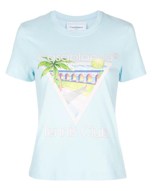 Casablancabrand Blue Tennis Club T-Shirt