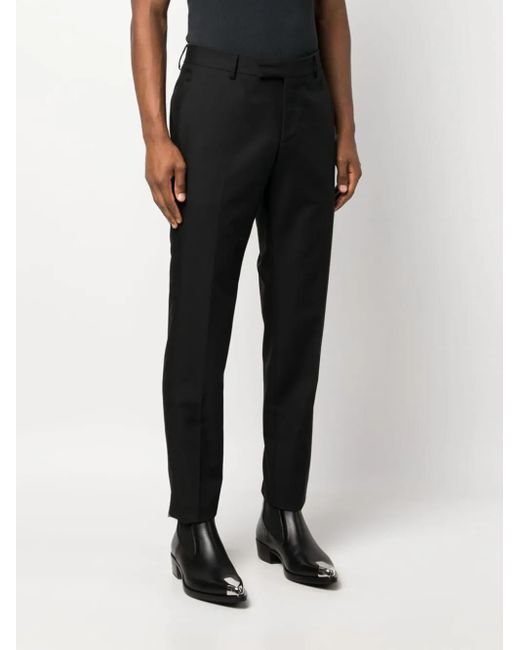 Lardini Black Mid-Rise Tailored Trousers for men