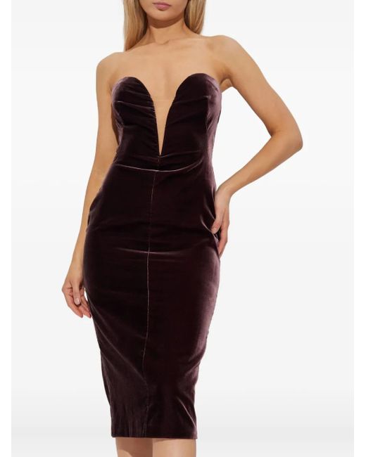 Abito Midi Con Scollo A Cuore-Donna di Tom Ford in Brown