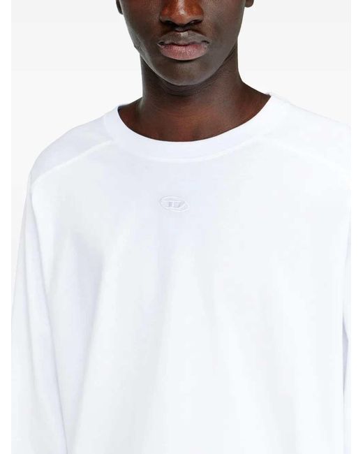 DIESEL White Kristian Long-Sleeve T-Shirt for men