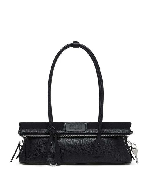 Maison Margiela Black 5Ac Leather Shoulder Bag With Logo