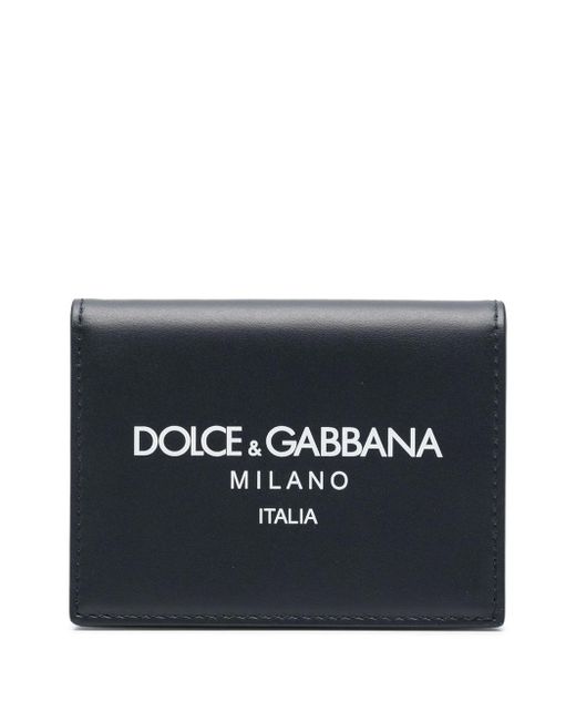 Dolce & Gabbana Black Leather Wallet With Logo Print for men