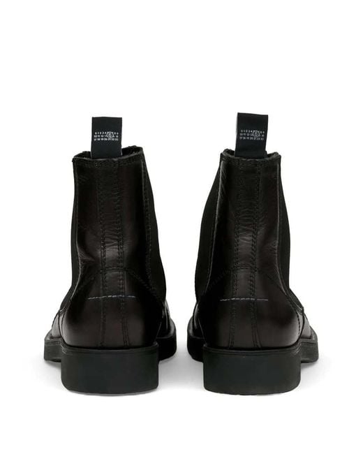 MM6 by Maison Margiela Black Biker Chelsea Boots for men