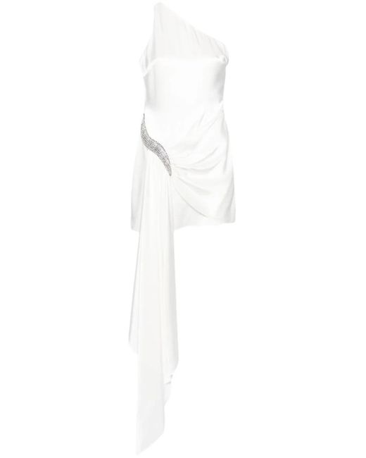 David Koma White One-Shoulder Dress With Decoration