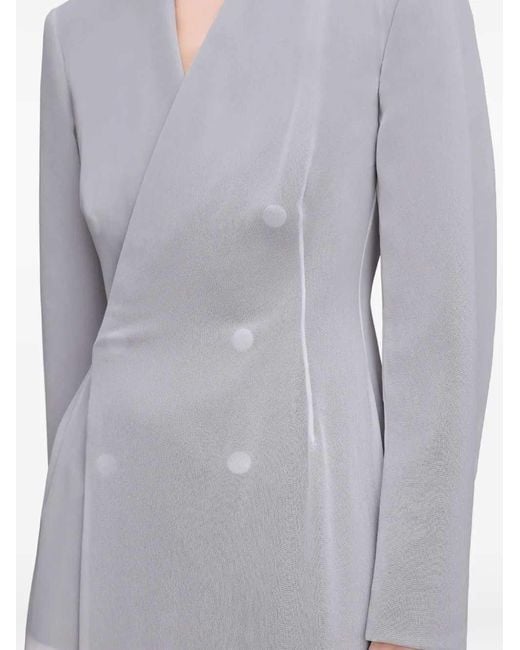 Maison Margiela White Long-Sleeved Midi Dress