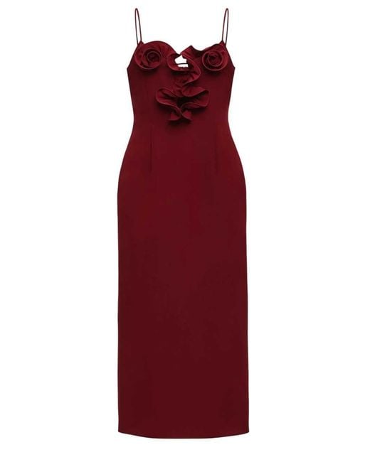 Magda Butrym Red Bordeaux Midi Beach Dress