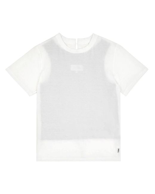 T-Shirt Con Design A Strati di MM6 by Maison Martin Margiela in White