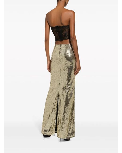 Dolce & Gabbana Metallic Strapless Top