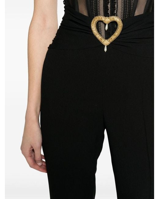 Pantaloni Sartoriali Con Dettagli Cut-Out di Moschino in Black