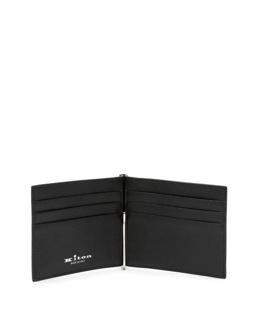 Kiton Black Wallet With Clasp for men