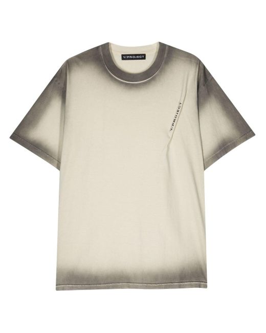 Y. Project Natural T-Shirt With Faded Logo Print