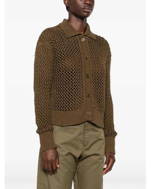 Max Mara Brown Open-Knit Cardigan