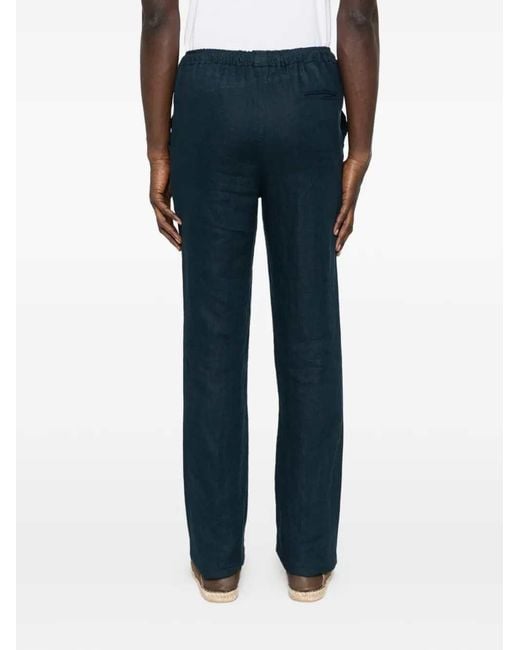 Kiton Blue Drawstring Waist Pants for men