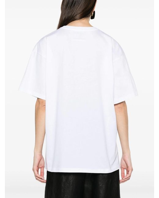 T-Shirt Con Stampa Teddy Bear di Moschino in White