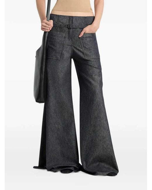 Courreges Blue Palazzo Pants With Belt