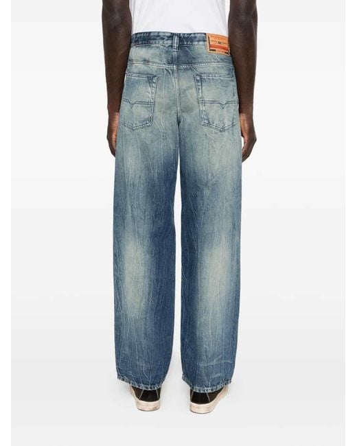 DIESEL Blue Denim With Logo Patch for men