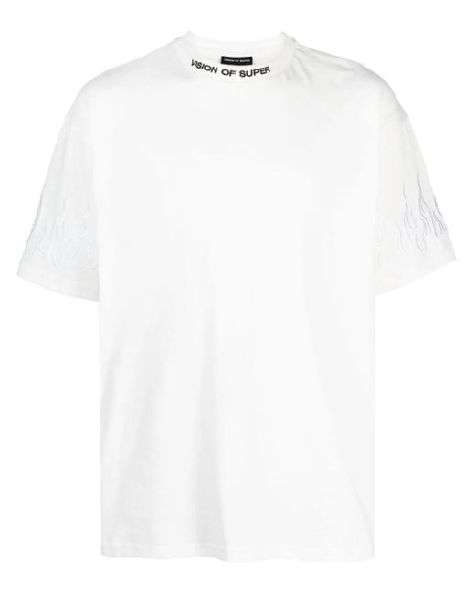 Vision Of Super White T-Shirt With Embroidery for men