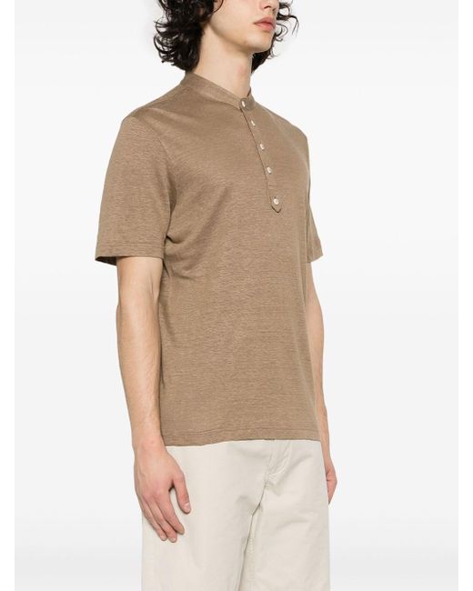 Lardini Brown Fine-Knit Slub T-Shirt for men