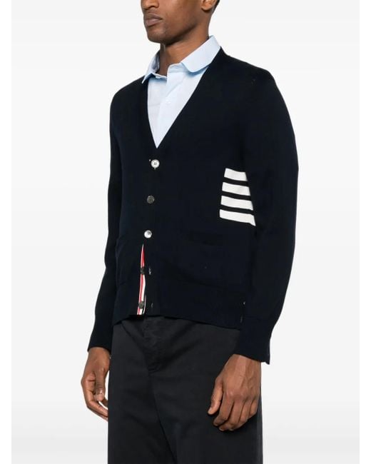 Thom Browne Blue V-Neck Cardigan for men