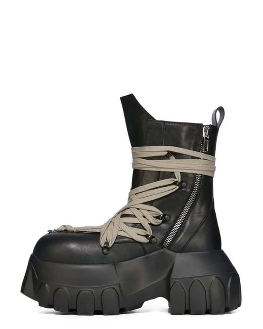 Rick Owens Black Leather Boots for men