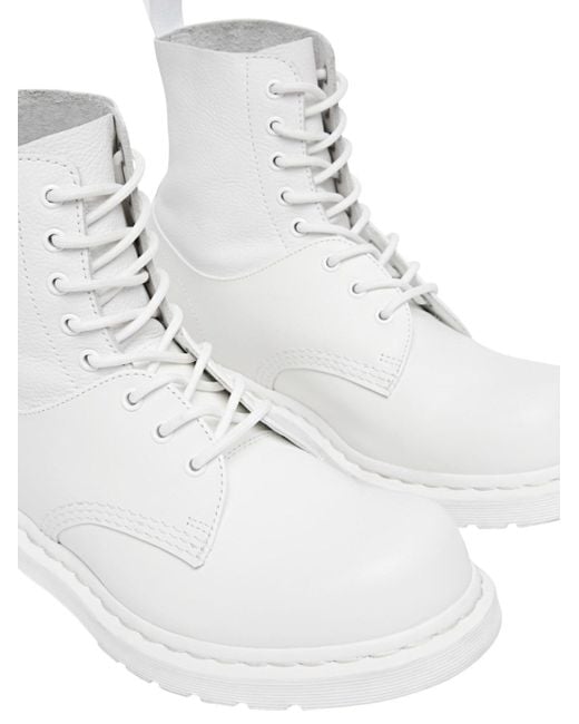 Mm6 Maison Margiela X Dr.martens White Leather Motorcycle Boots