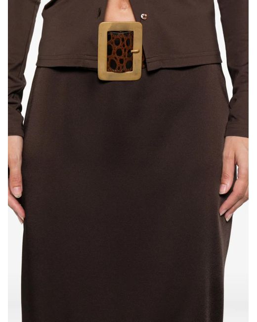 Tom Ford Brown Silk Pencil Skirt