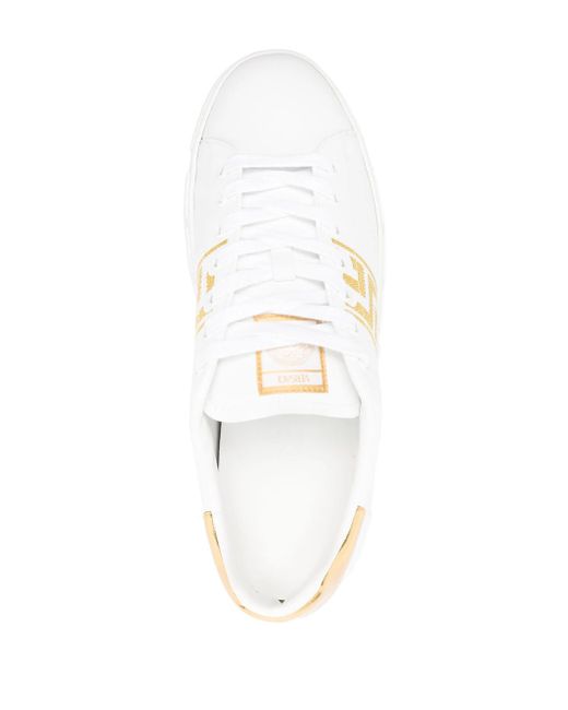 Versace White Sneakers With Embroidery for men