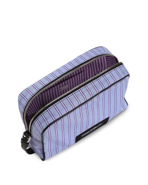 Dolce & Gabbana Blue Dolce & Gabbana Striped Tote Bag for men