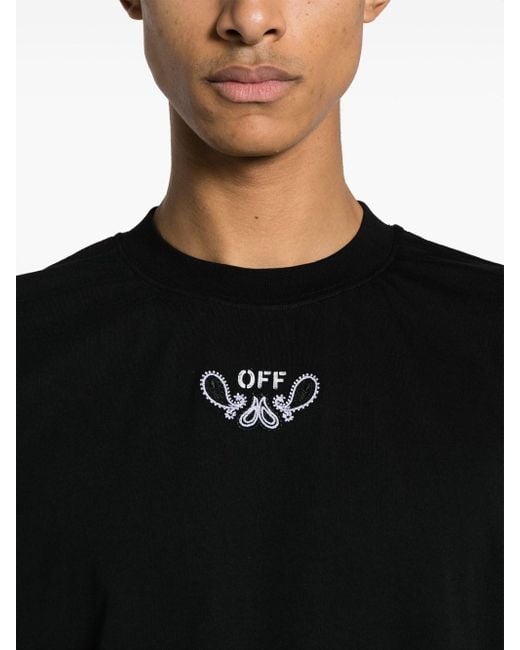 Off-White c/o Virgil Abloh Black Off- Bandana Arrow Skate Cotton T-Shirt for men