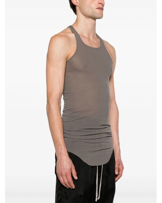 Rick Owens Gray Fine Ribbed Tank Top for men