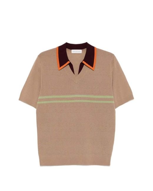 Dries Van Noten Brown Striped Polo for men