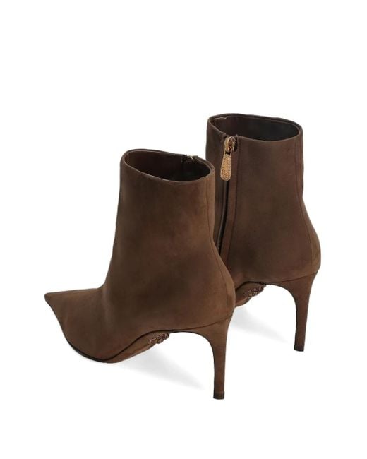 Dolce & Gabbana Brown Devotion Pointed-Toe Ankle Boots 75Mm