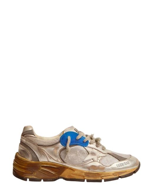 Golden Goose Deluxe Brand Blue Running Sole Sneakers With A Worn Effect