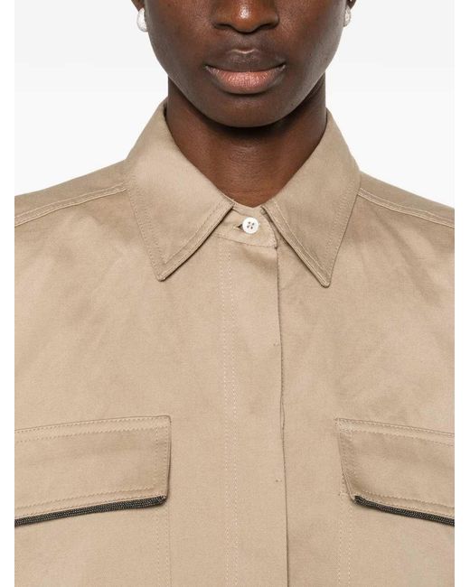 Brunello Cucinelli Natural Safari Oversized Shirt