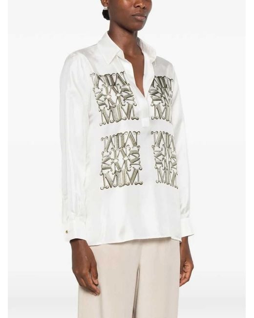 Max Mara White Maxmarabesque Silk Shirt