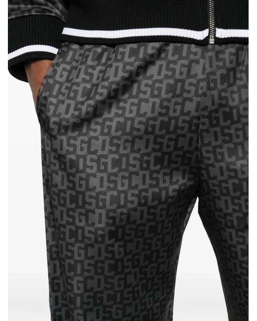 Gcds Gray "Monogram Logo" Nylon Trousers for men