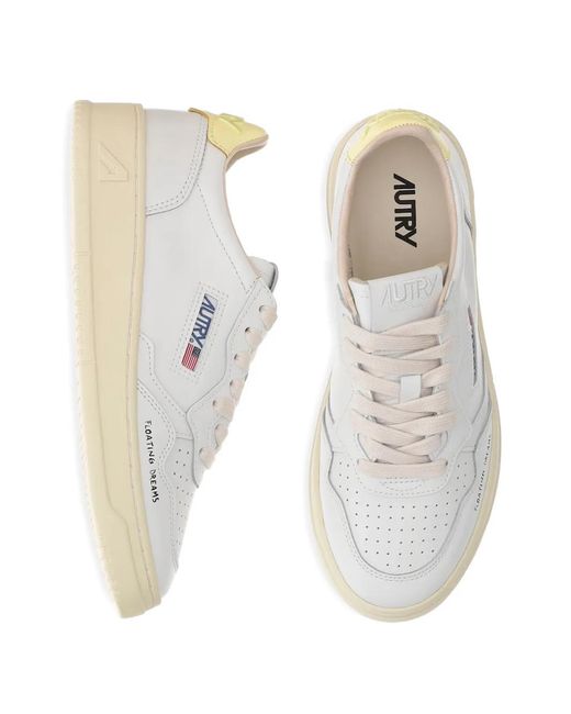 Autry White Medialist Low Leather Sneakers