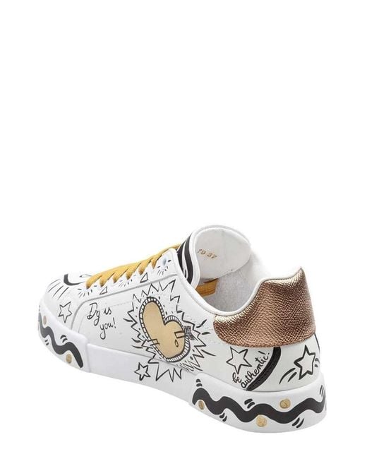Dolce & Gabbana White Dolce & Gabbana Dolce & Gabbana Portofino Low-Top Sneakers