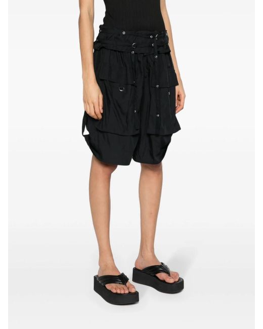 Isabel Marant Black Heidi Low-rise Belted Shorts