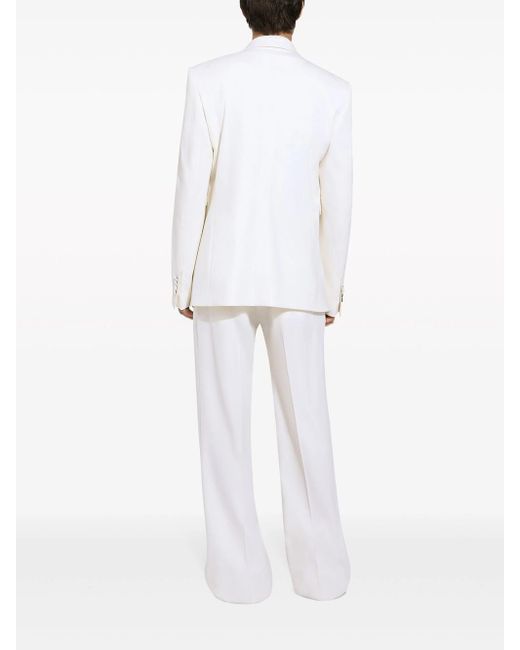 Dolce & Gabbana White Single-Breasted Blazer for men