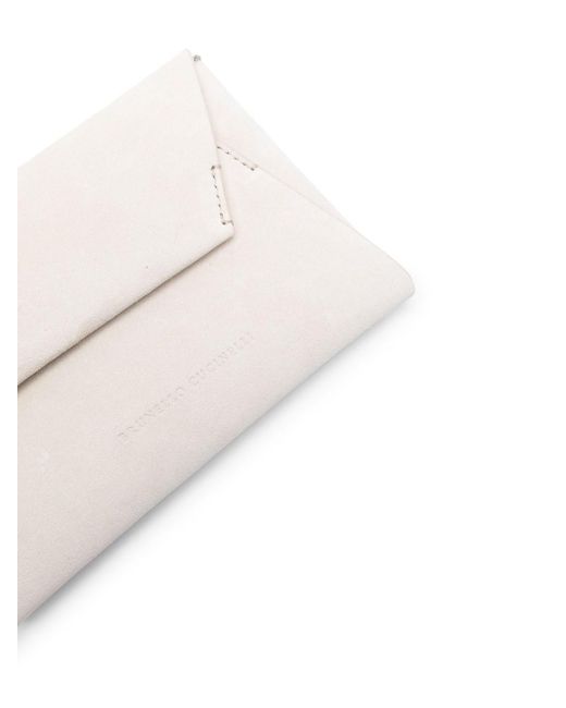 Brunello Cucinelli White Envelope Shoulder Bag