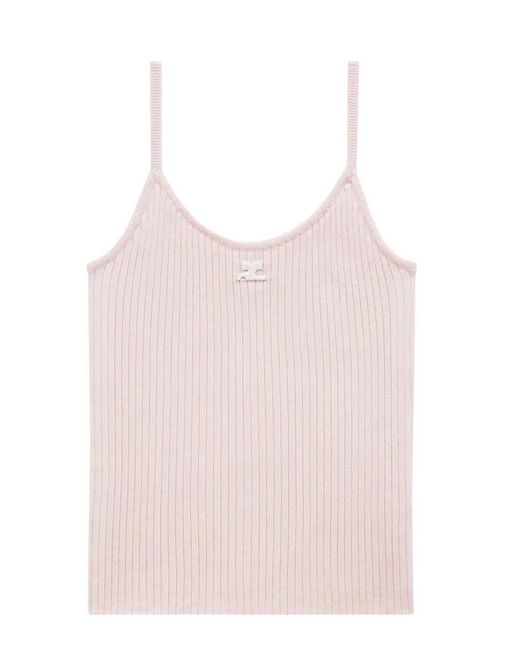 Courreges Pink Ribbed Top