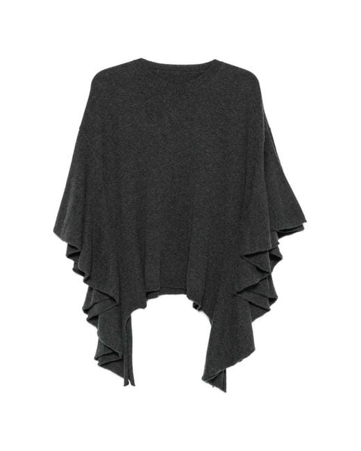Uma Wang Black Ruffle-Sleeve Sweater