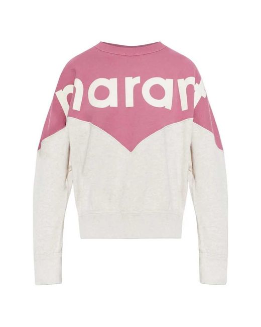 Isabel Marant White Houston Sweatshirt With Color Block Design