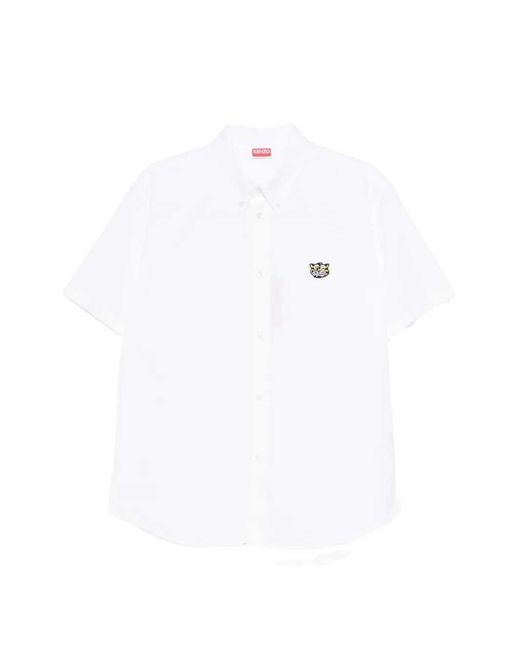 KENZO White Classic Short-Sleeve Shirt for men