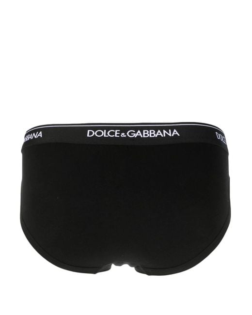 Dolce & Gabbana Black Briefs With Logo Band for men
