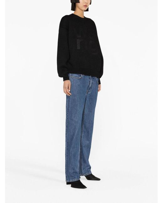 Alexander Wang Black Sweater With Embossed Logo